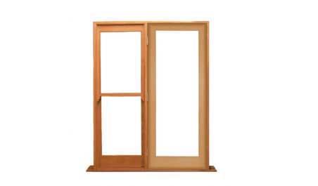 single light: 1 door + 1 doublehung on left