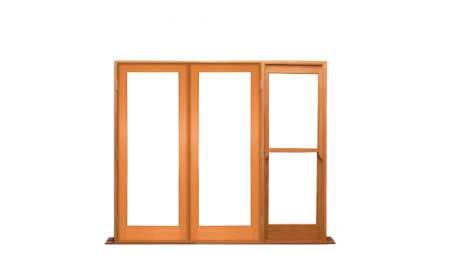 single light: 2 doors + 1 doublehung on right