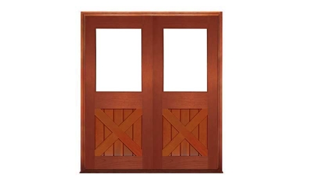 hampton cross brace 1 light: double door