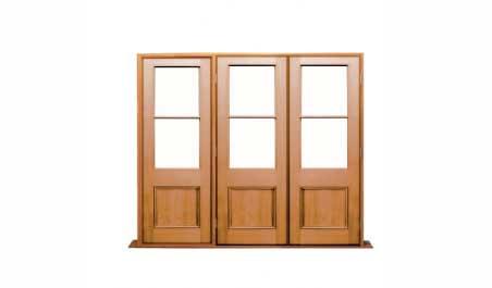 victorian twin light: 2 doors + 1 fixture on left